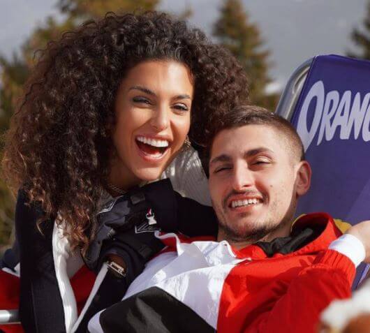 Jessica Aidi with her boyfriend Marco Verratti